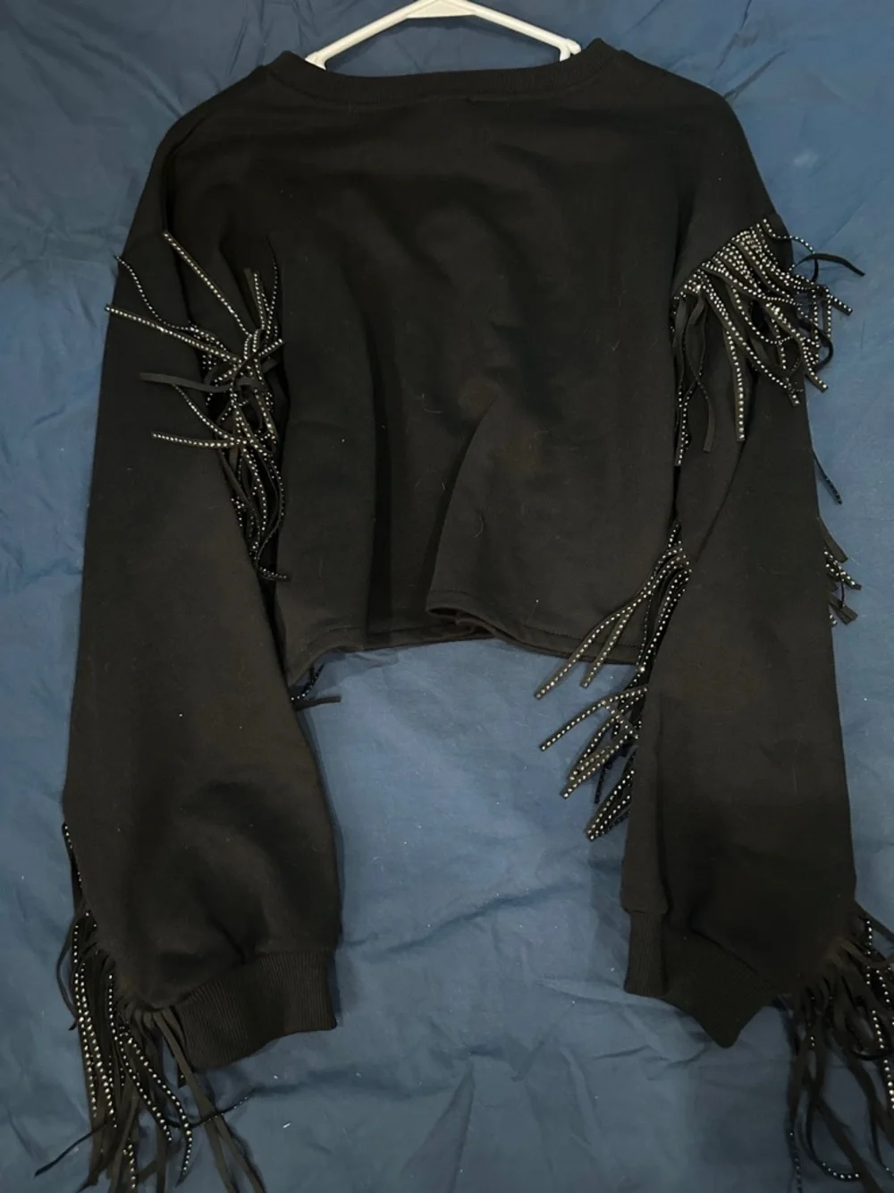 Gracia Black Cropped Crewneck Sweatshirt, Size L NWT - Picture 9 of 9